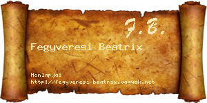 Fegyveresi Beatrix névjegykártya